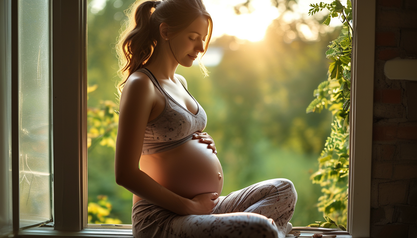 Gentle cooling stretches during pregnancy